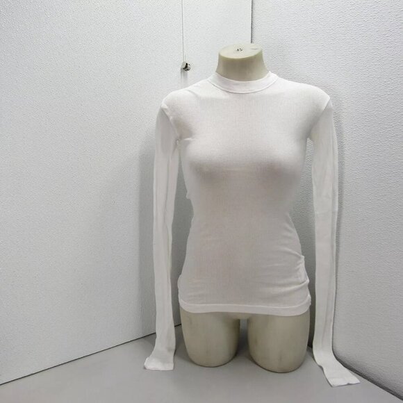 NEW BITE STUDIOS Womens Long-Sleeve Thin Jersey T-Shirt Size S White - Picture 2 of 12